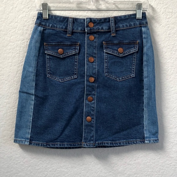 Madewell Stretch Denim Straight Mini Skirt Sz 25 - Picture 2 of 6